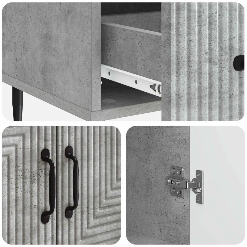 Kabalas Betono pilka 66 x 34,5 x 95 cm Apdirbta mediena