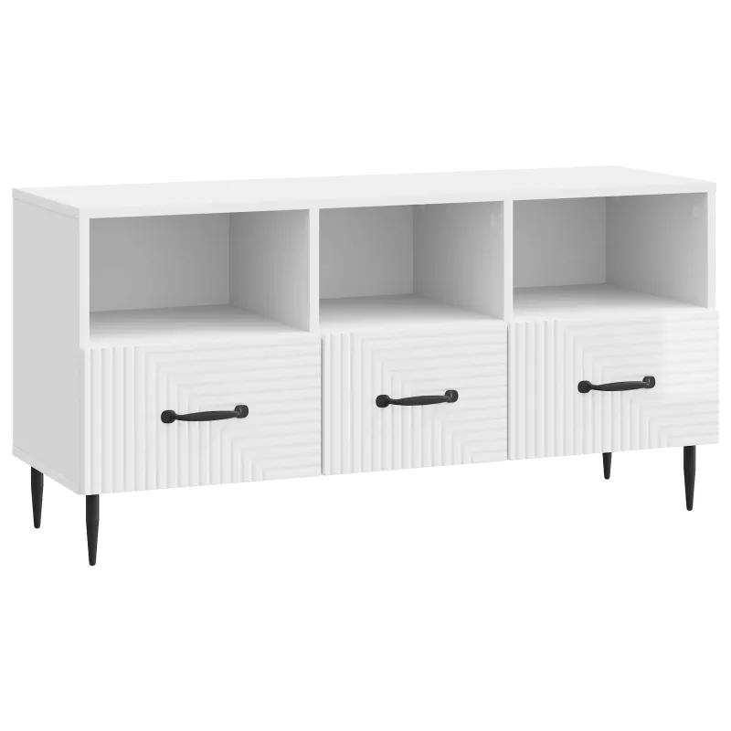 Televizoriaus spintelė Itin blizgi balta 102 x 34,5 x 50 cm