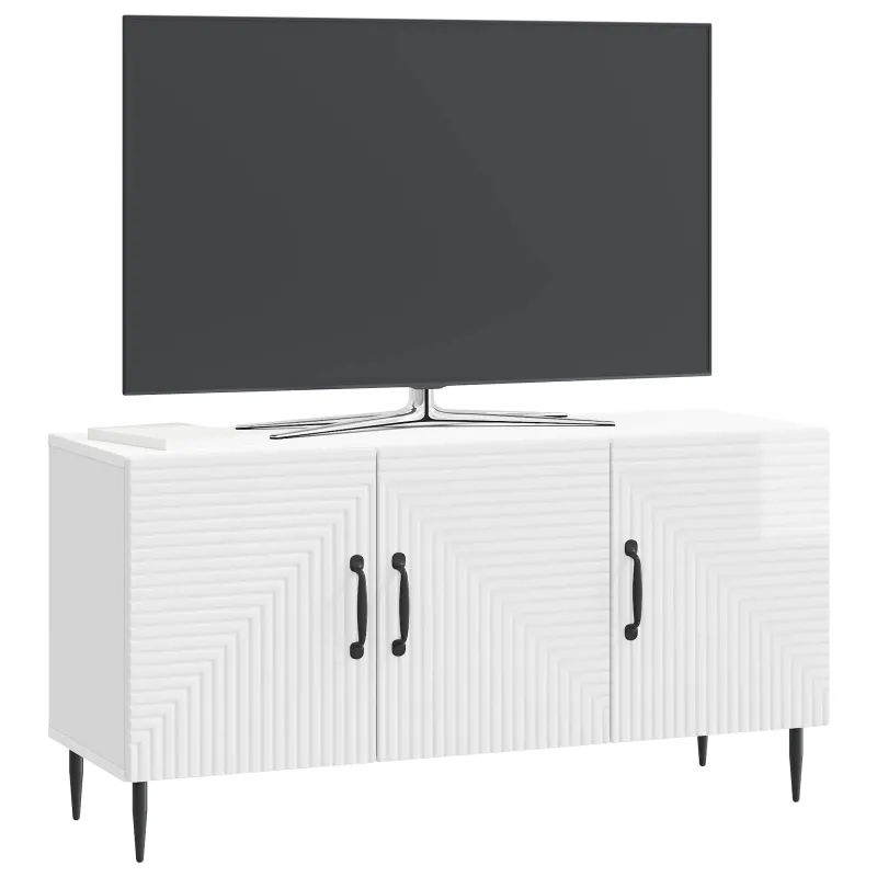 Televizoriaus spintelė Itin blizgi balta 99 x 34,5 x 50 cm