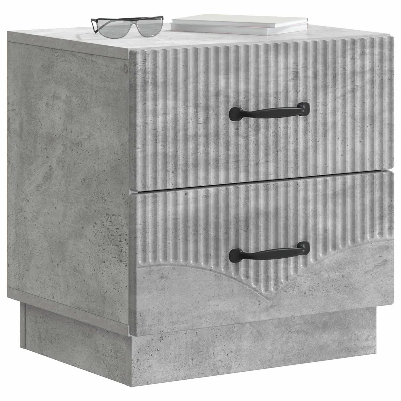 Šalia lovos spintelė 2 pcs Betono pilka 43 x 34,5 x 44,5 cm