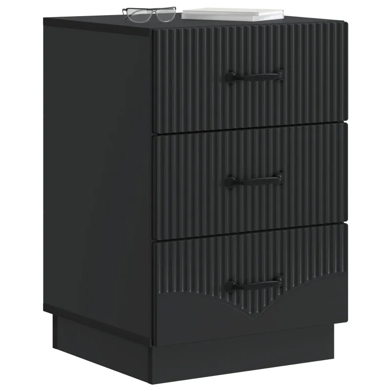 Šalia lovos spintelė Juoda 43 x 41 x 63,5 cm Apdirbta mediena