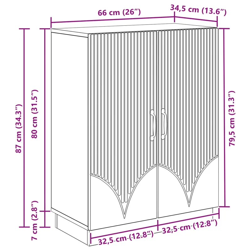 Kabalas Juoda 66 x 34,5 x 87 cm Apdirbta mediena