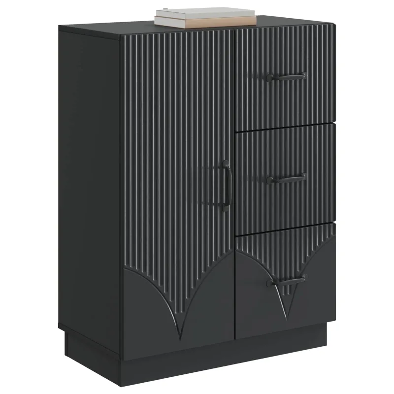 Kabalas su stalčių Juoda 66 x 34,5 x 87 cm Apdirbta mediena