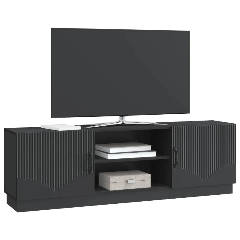 Televizoriaus spintelė Juoda 150 x 31 x 47 cm Apdirbta mediena