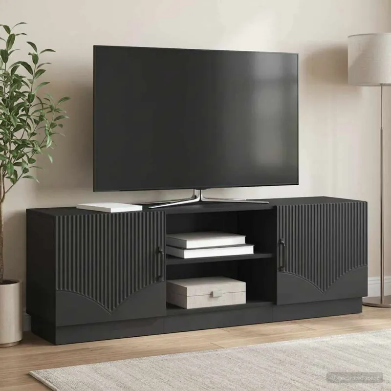 Televizoriaus spintelė Juoda 150 x 31 x 47 cm Apdirbta mediena