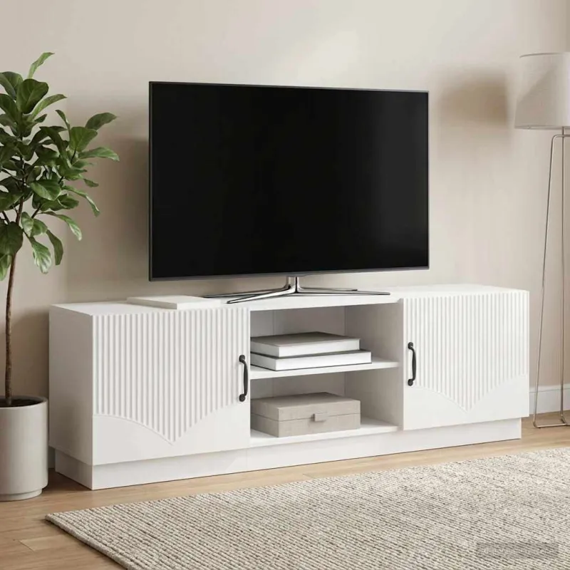 Televizoriaus spintelė Itin blizgi balta 150 x 31 x 47 cm