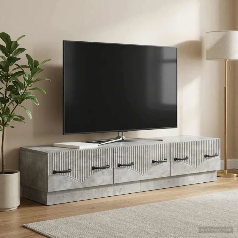 Televizoriaus spintelė Betono pilka 147 x 34,5 x 27 cm