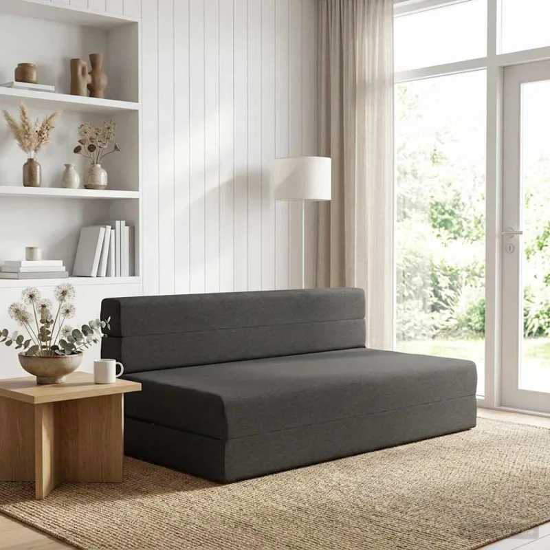 Sulankstomas Sofos Lova Tamsiai pilka 152 x 86,5 x 60 cm