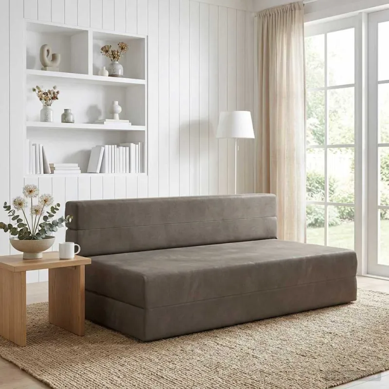 Sulankstomas Sofos Lova Šviesiai pilka 152 x 86,5 x 60 cm