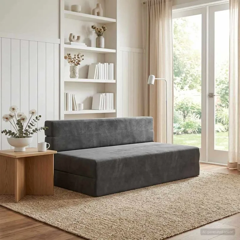 Sulankstomas Sofos Lova Tamsiai pilka 152 x 86,5 x 60 cm