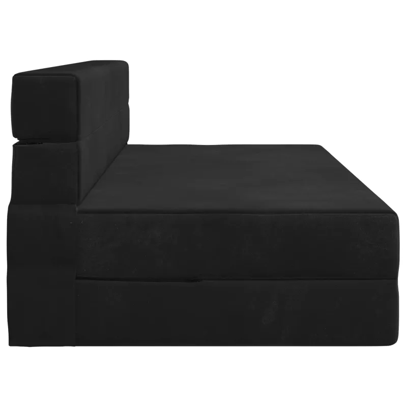 Sulankstomas Sofos Lova Juoda 152 x 86,5 x 60 cm Audinys