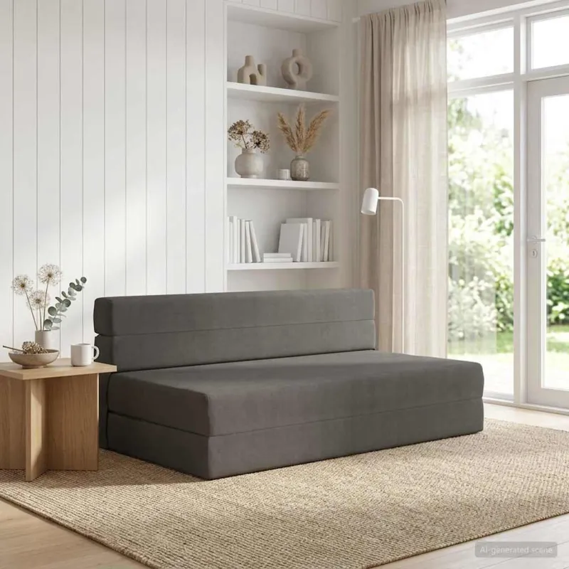 Sulankstomas Sofos Lova Tamsiai pilka 152 x 86,5 x 60 cm