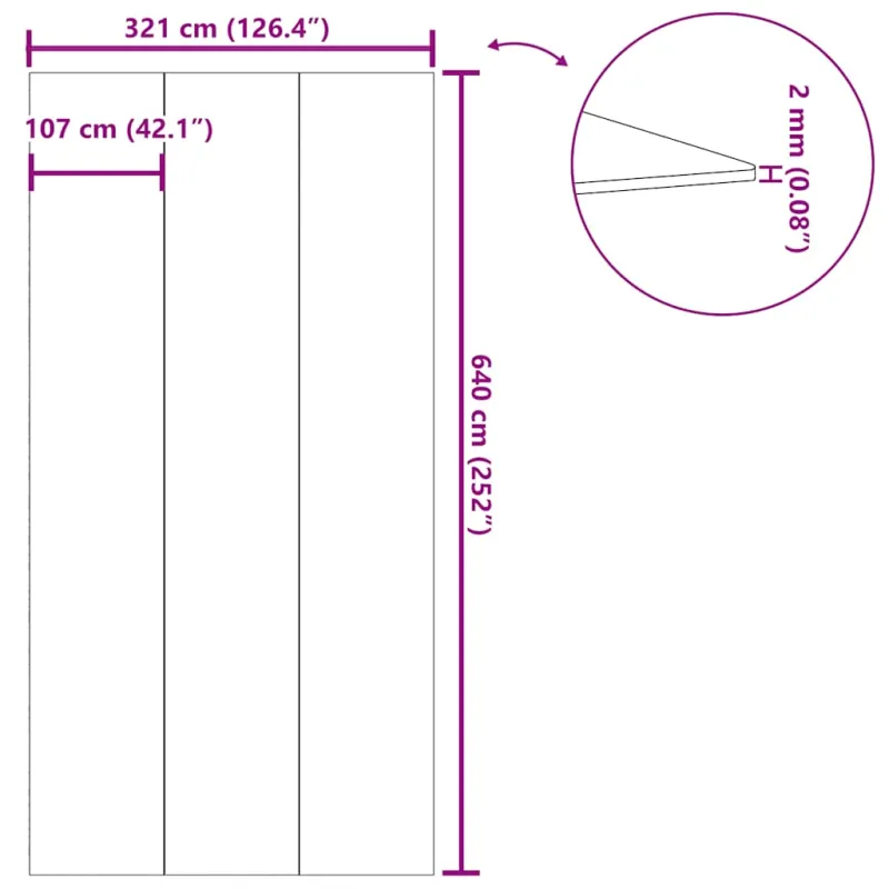Baseino paklotas, pilkas, 640x321cm, poliesterio geotekstilė