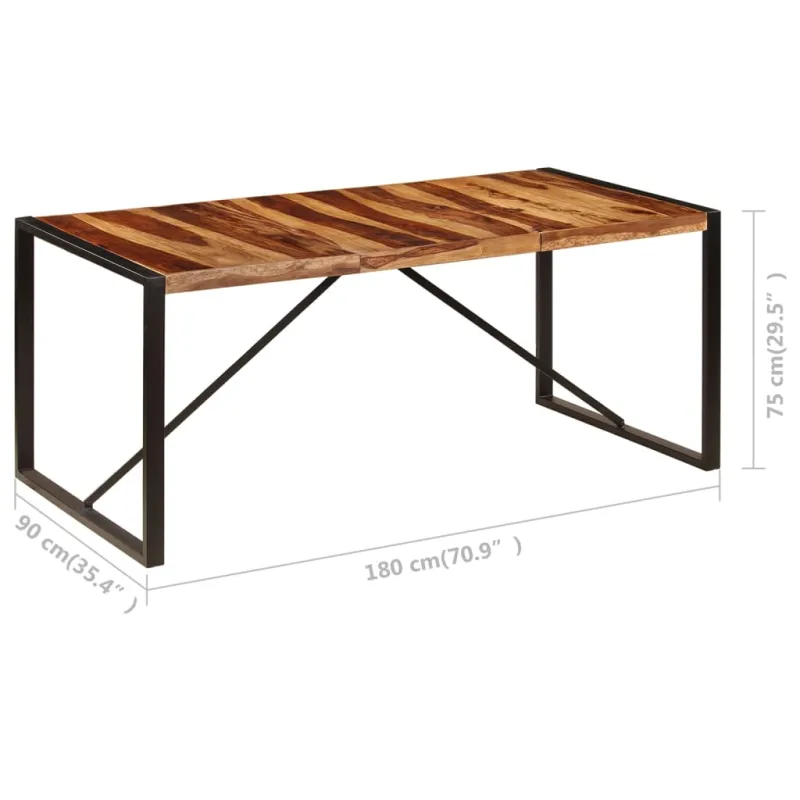 Valgomojo stalas, 180x90x75cm, rausv. dalberg. medienos masyvas