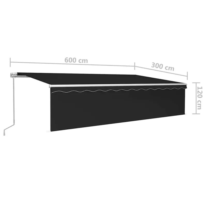 Rankiniu būdu ištraukiama markizė, antracito, 6x3m