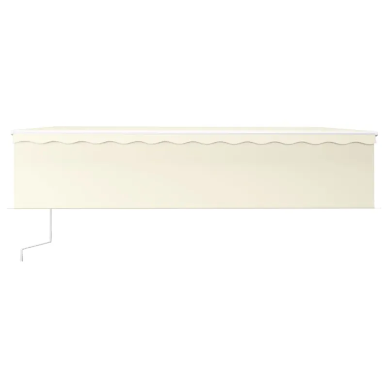 Automatinė markizė su uždanga/LED/vėjo jutikliu, kreminė, 6x3m