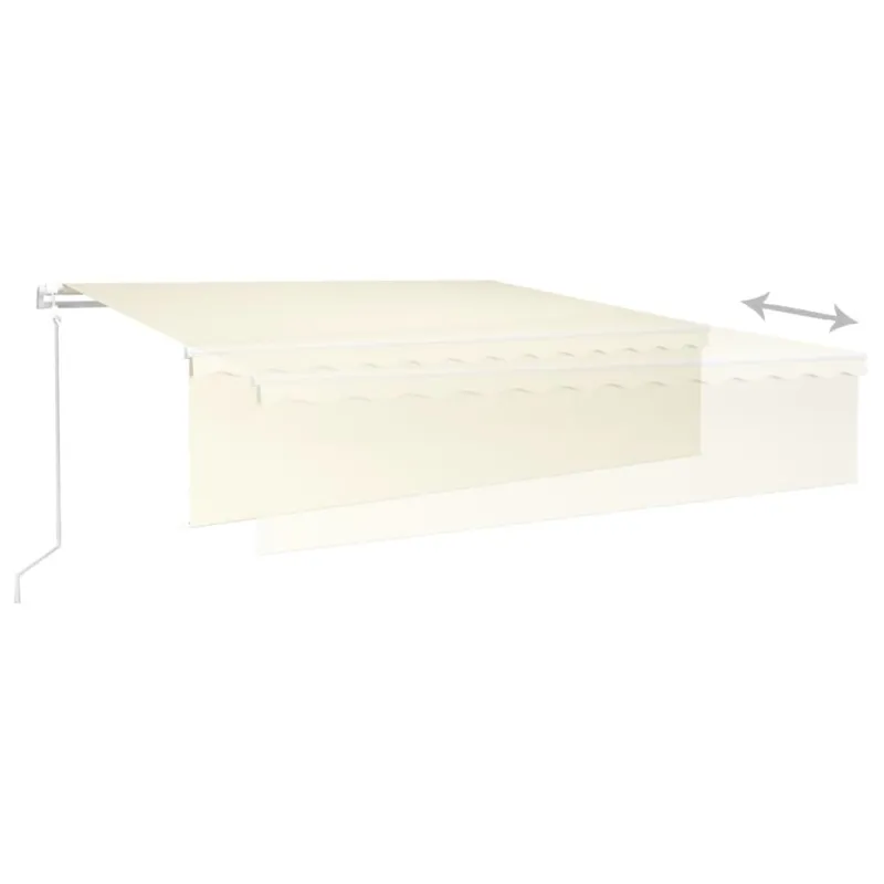 Automatinė markizė su uždanga/LED/vėjo jutikliu, kreminė, 6x3m
