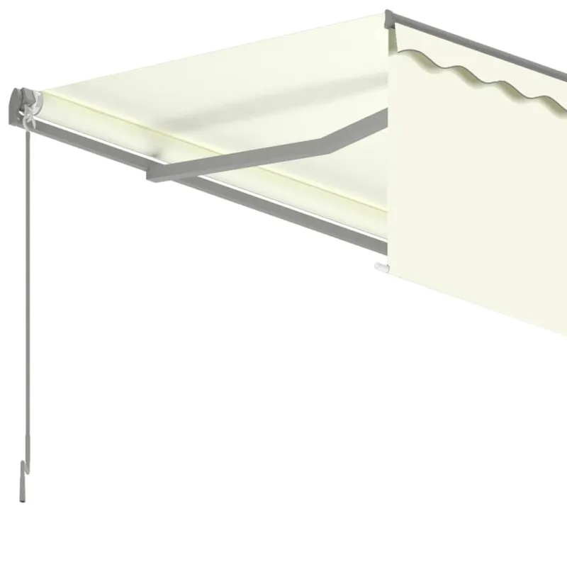 Automatiniu būdu ištraukiama markizė su uždanga, kreminė, 6x3m