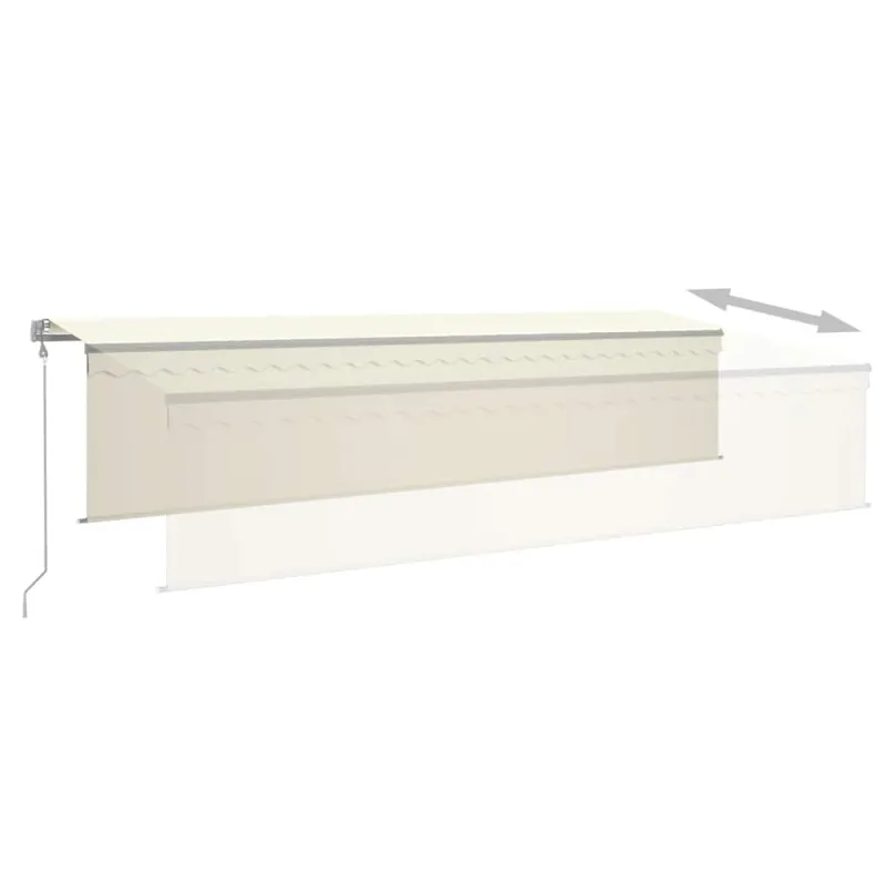 Automatiniu būdu ištraukiama markizė su uždanga, kreminė, 6x3m