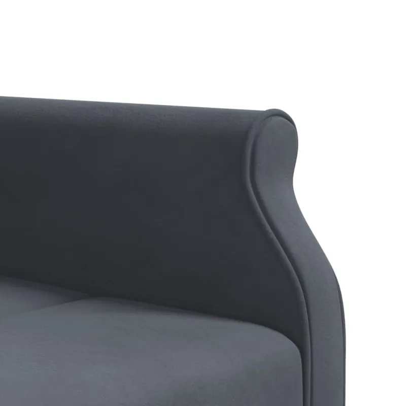 L formos sofa-lova, tamsiai pilka, 271x140x70cm, aksomas