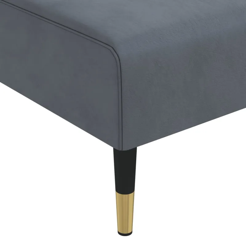 L formos sofa-lova, tamsiai pilka, 271x140x70cm, aksomas