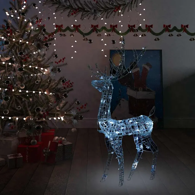 Kalėdinė dekoracija elnias, 120cm, akrilas, 140 šaltų baltų LED