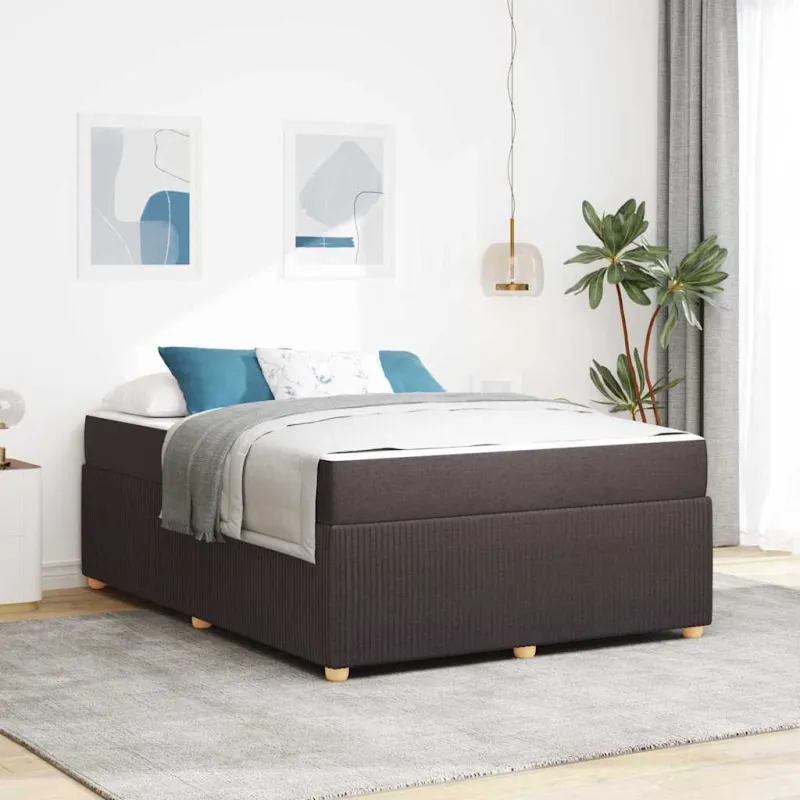 Lovos rėmas su čiužiniu Tamsiai rudas 160 x 200 cm audinys