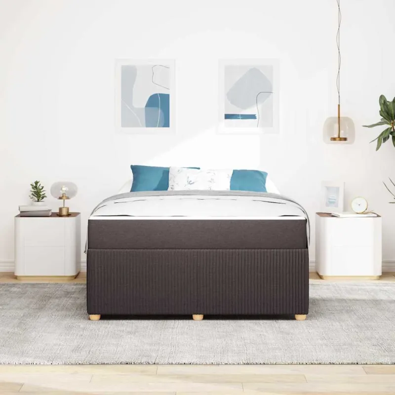 Lovos rėmas su čiužiniu Tamsiai rudas 160 x 200 cm audinys