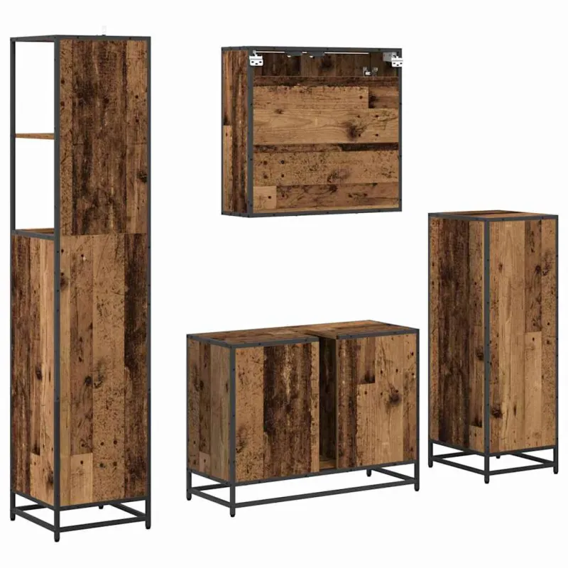 Vonios baldų rinkinys 4 pcs Sena mediena Apdirbta mediena