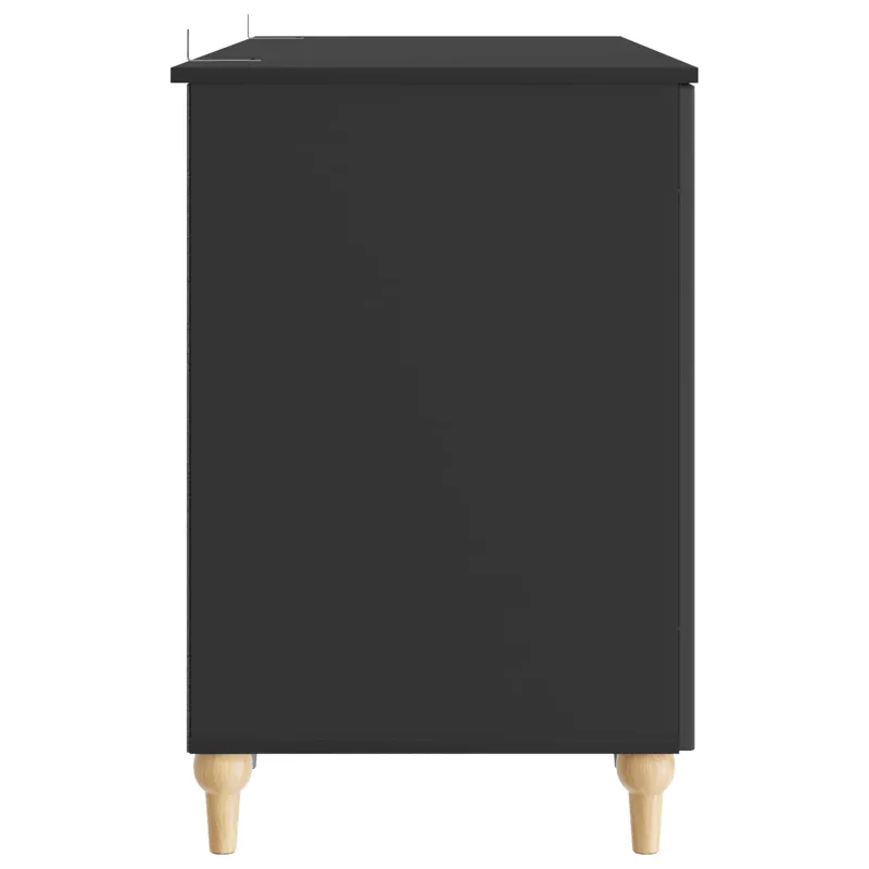 Stalas su lentyna Juoda 142,5 x 50 x 75 cm Apdirbta mediena