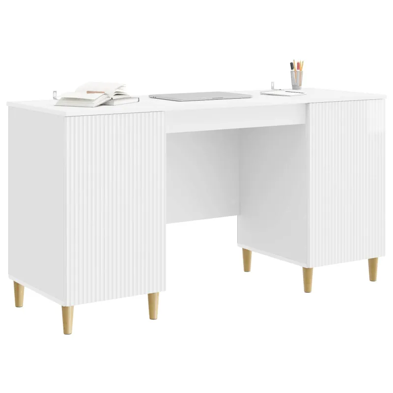 Stalas Itin blizgi balta 142,5 x 50 x 75 cm Apdirbta mediena