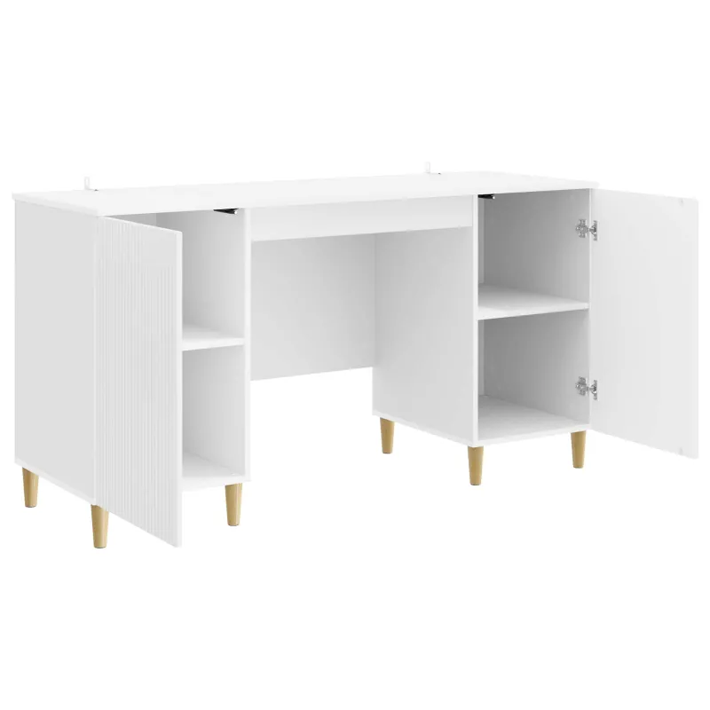 Stalas Itin blizgi balta 142,5 x 50 x 75 cm Apdirbta mediena