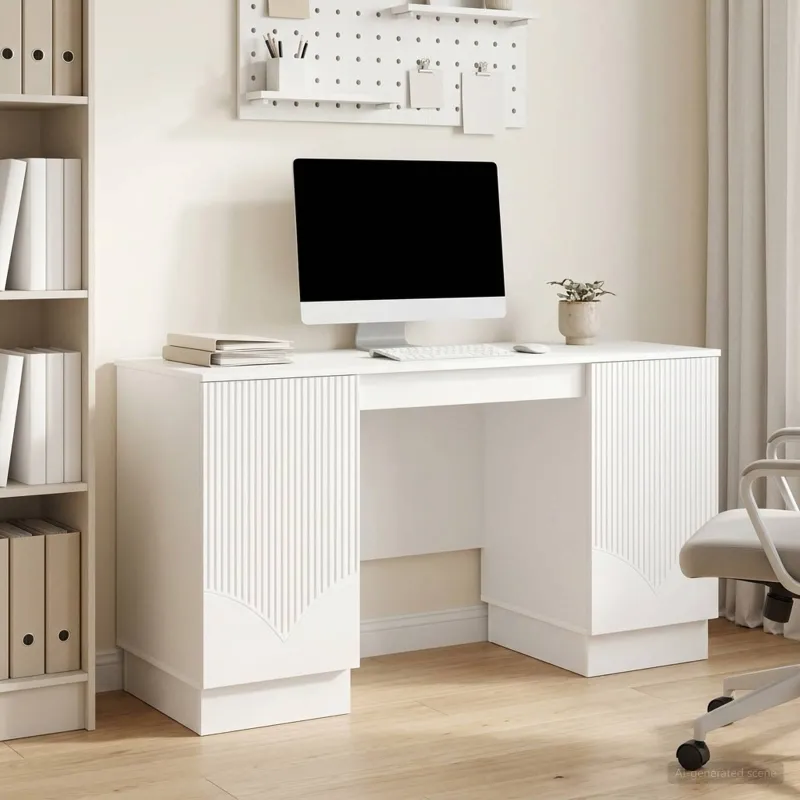 Stalas Itin blizgi balta 142,5 x 50 x 75 cm Apdirbta mediena