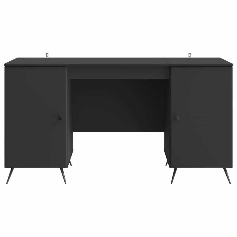 Stalas su lentyna Juoda 142,5 x 50 x 75 cm Apdirbta mediena