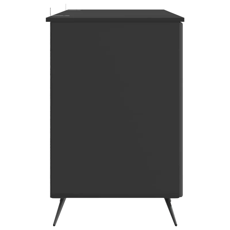 Stalas su lentyna Juoda 142,5 x 50 x 75 cm Apdirbta mediena