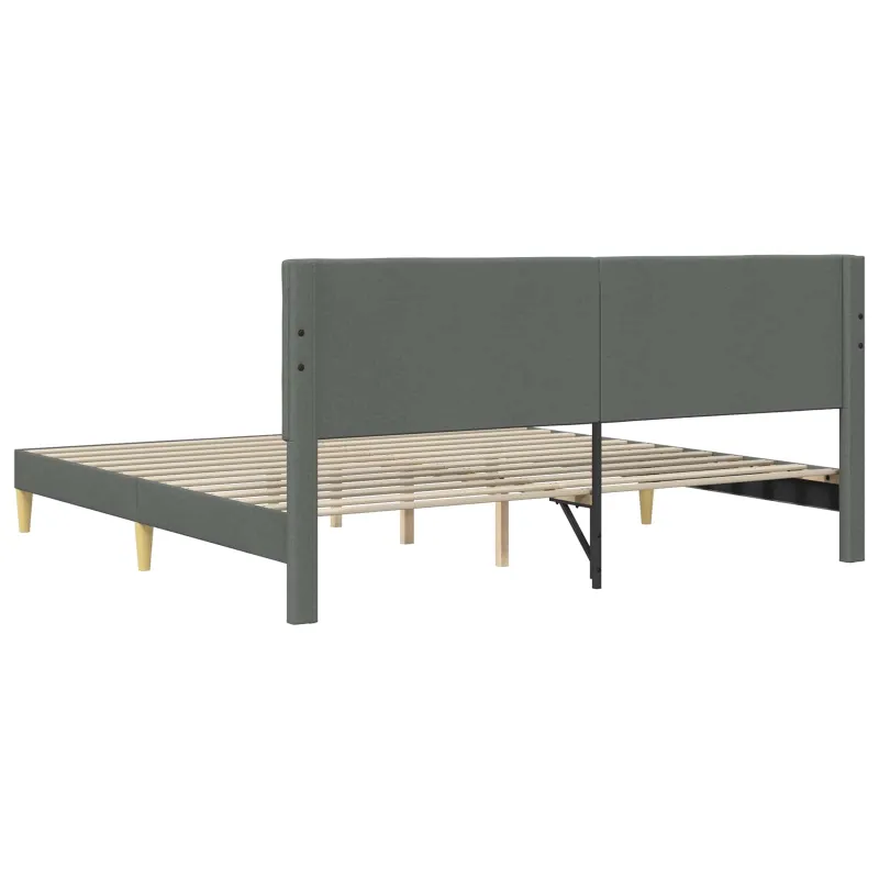 Lovos rėmas su galvūgalio Tamsiai pilka 180 x 200 cm Audinys