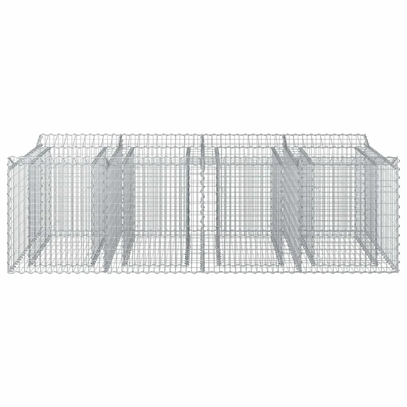 Gabioninė pakelta lova 2 pcs Sidabrinė