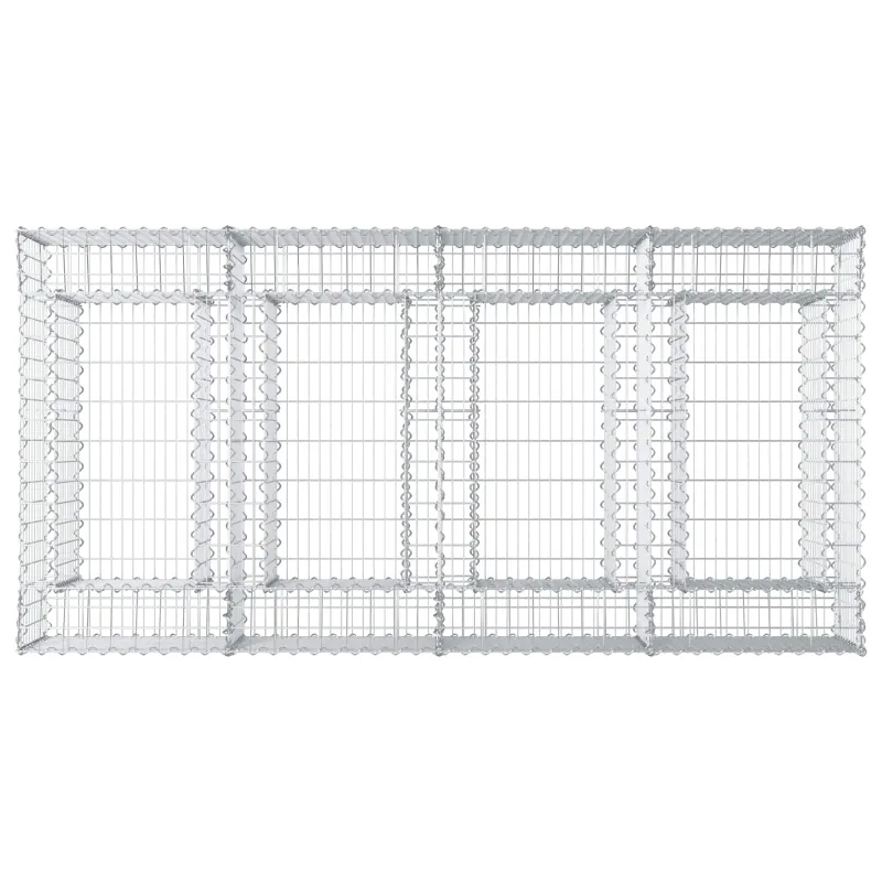 Gabioninė pakelta lova 2 pcs Sidabrinė