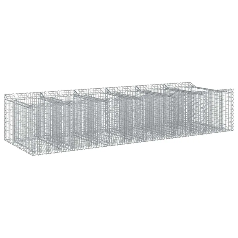 Gabioninė pakelta lova 2 pcs Sidabrinė