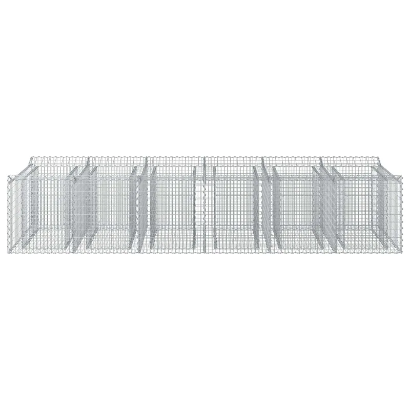 Gabioninė pakelta lova 2 pcs Sidabrinė