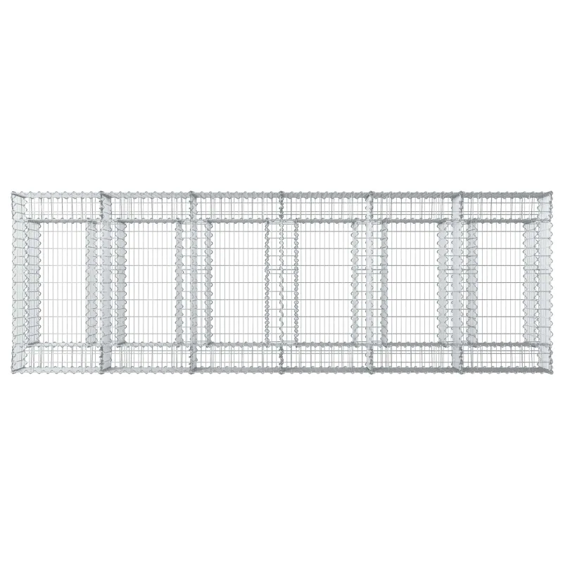 Gabioninė pakelta lova 2 pcs Sidabrinė