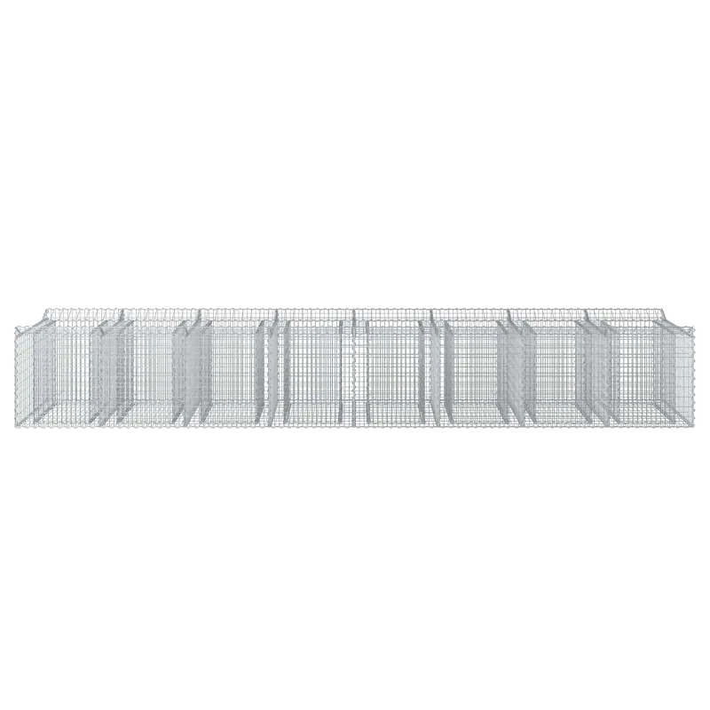 Gabioninė pakelta lova 3 pcs Sidabrinė