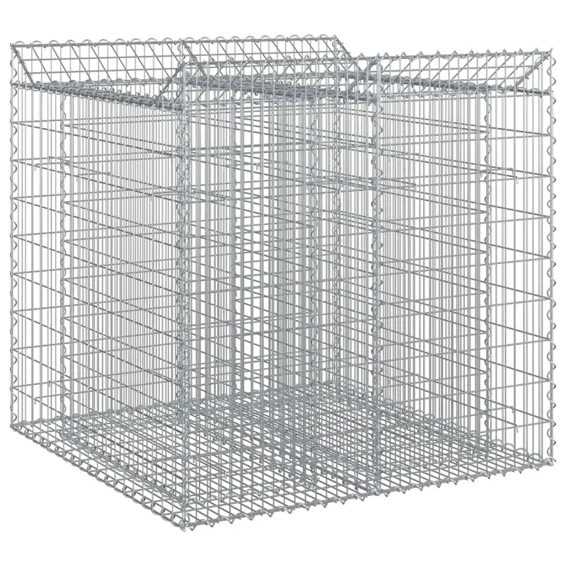 Gabioninė pakelta lova 2 pcs Sidabrinė