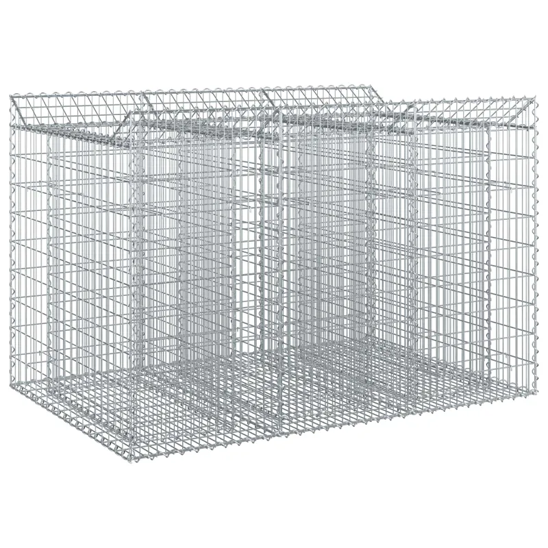 Gabioninė pakelta lova 2 pcs Sidabrinė