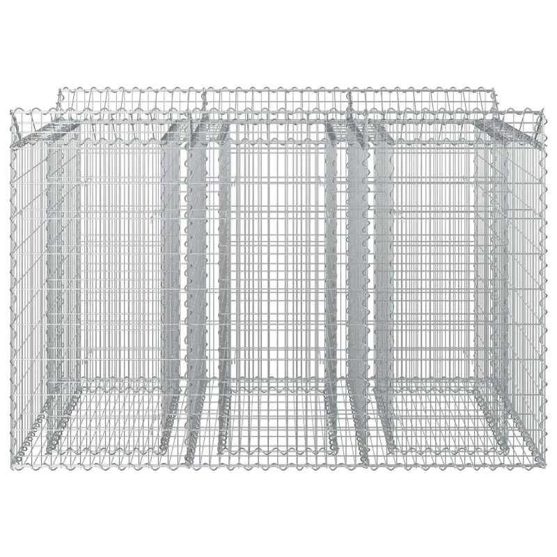 Gabioninė pakelta lova 2 pcs Sidabrinė
