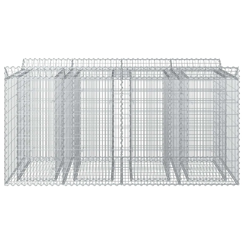 Gabioninė pakelta lova 2 pcs Sidabrinė