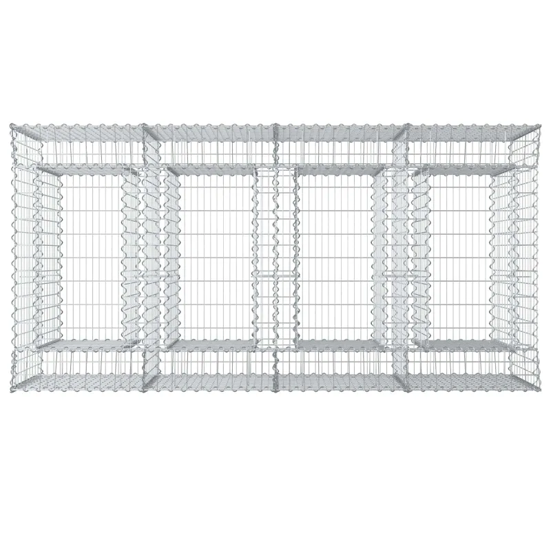 Gabioninė pakelta lova 2 pcs Sidabrinė
