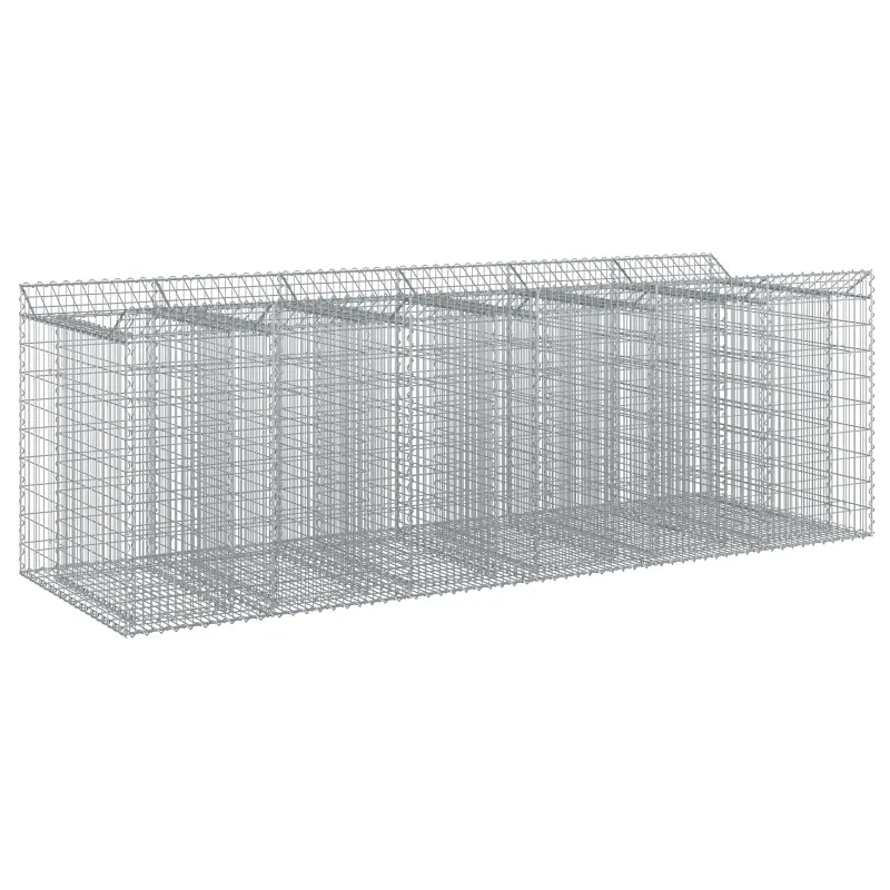 Gabioninė pakelta lova 3 pcs Sidabrinė