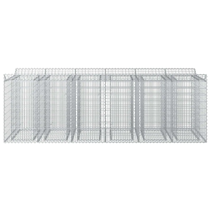 Gabioninė pakelta lova 3 pcs Sidabrinė