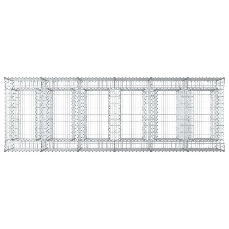 Gabioninė pakelta lova 3 pcs Sidabrinė